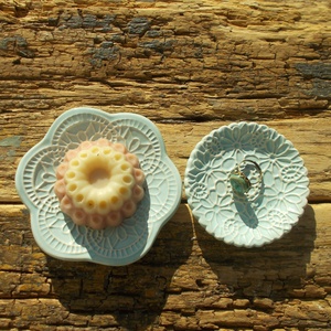 Tenxérnyi  szappantartó  + gyűrűtartó - otthon & életmód - fürdőszoba - szappantartó - Meska.hu