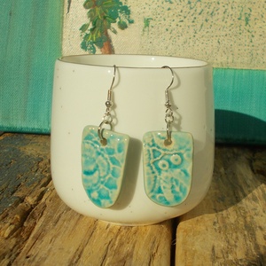 Antikolt türkiz fülbevaló - Meska.hu