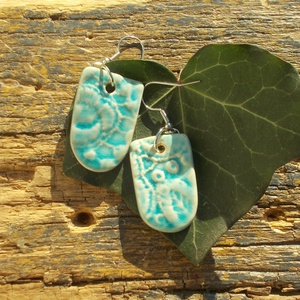 Antikolt türkiz fülbevaló - ékszer - fülbevaló - lógó fülbevaló - Meska.hu