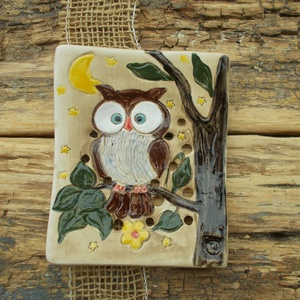 Baglyos szappantartó, Otthon & Életmód, Fürdőszoba, Szappantartó, Kerámia, MESKA