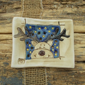 Szappantartó rénszarvassal - Meska.hu