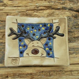 Szappantartó rénszarvassal, Otthon & Életmód, Fürdőszoba, Szappantartó, Kerámia, MESKA