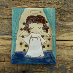 Angyalkás  szappantartó, Otthon & Életmód, Fürdőszoba, Szappantartó, Kerámia, MESKA