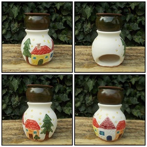 Párologtató apró házakkal - otthon & életmód - gyertya, illat, aroma - mécses és mécsestartó - Meska.hu