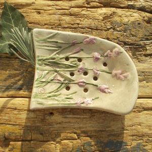  Levendulás szappantartó, Otthon & Életmód, Fürdőszoba, Szappantartó, Kerámia, MESKA