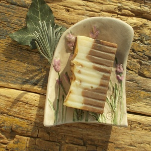  Levendulás szappantartó - otthon & életmód - fürdőszoba - szappantartó - Meska.hu