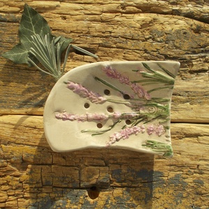  Levendulás szappantartó, Otthon & Életmód, Fürdőszoba, Szappantartó, Kerámia, MESKA