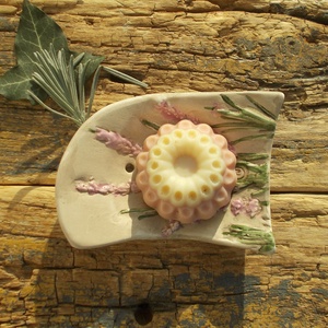  Levendulás szappantartó - otthon & életmód - fürdőszoba - szappantartó - Meska.hu