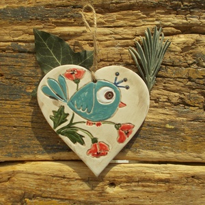 Kék madár, falikép, Otthon & Életmód, Dekoráció, Kép & Falikép, Táblakép, Kerámia, MESKA