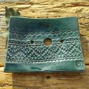 Kék szappantartó - Meska.hu