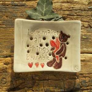  Szappantartó mackóval - otthon & életmód - fürdőszoba - szappantartó - Meska.hu