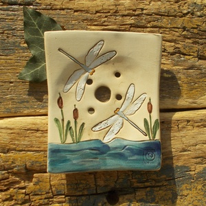 Szitakötős szappantartó, Otthon & Életmód, Fürdőszoba, Szappantartó, Kerámia, MESKA