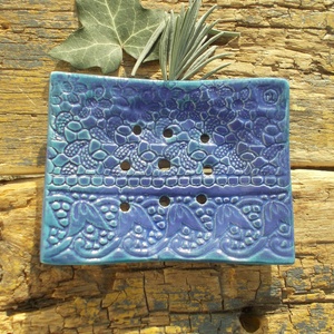 Kék szappantartó - Meska.hu