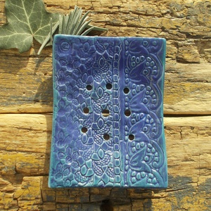 Kék szappantartó - otthon & életmód - fürdőszoba - szappantartó - Meska.hu