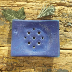 Kék szappantartó - otthon & életmód - fürdőszoba - szappantartó - Meska.hu