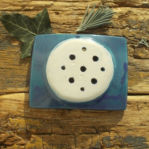 Kék szappantartó - otthon & életmód - fürdőszoba - szappantartó - Meska.hu