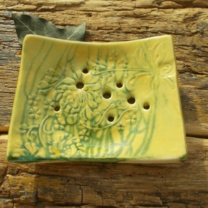  Szappantartó repesztett mázzal, Otthon & Életmód, Fürdőszoba, Szappantartó, Kerámia, MESKA