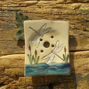 Szitakötős  szappantartó - otthon & életmód - fürdőszoba - szappantartó - Meska.hu