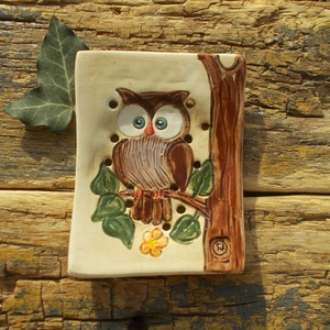 Baglyos szappantartó - otthon & életmód - fürdőszoba - szappantartó - Meska.hu