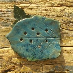 Szappantartó levél mintával. - otthon & életmód - fürdőszoba - szappantartó - Meska.hu