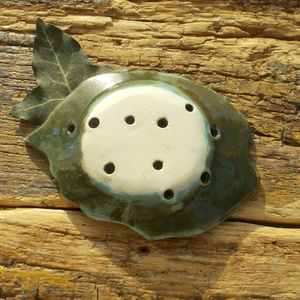 Szappantartó levél mintával. - otthon & életmód - fürdőszoba - szappantartó - Meska.hu