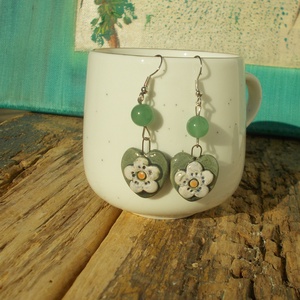 Virágos fülbevaló - Meska.hu