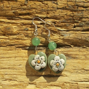 Virágos fülbevaló - ékszer - fülbevaló - lógó fülbevaló - Meska.hu