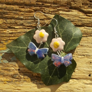 Pillangós fülbevaló - ékszer - fülbevaló - lógó fülbevaló - Meska.hu