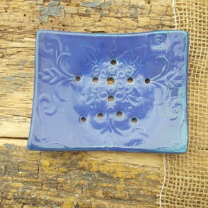 Kék,lila szappantartó, Otthon & Életmód, Fürdőszoba, Szappantartó, Kerámia, MESKA