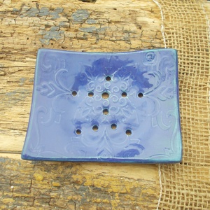 Kék,lila szappantartó - otthon & életmód - fürdőszoba - szappantartó - Meska.hu