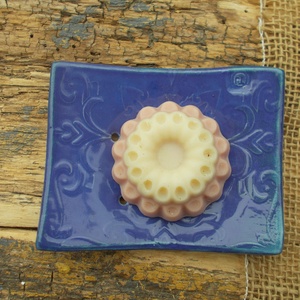 Kék,lila szappantartó - otthon & életmód - fürdőszoba - szappantartó - Meska.hu