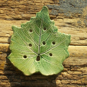 Szappantartó levél mintával. - otthon & életmód - fürdőszoba - szappantartó - Meska.hu