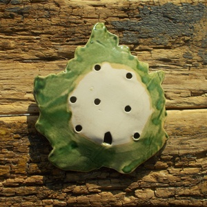 Szappantartó levél mintával. - otthon & életmód - fürdőszoba - szappantartó - Meska.hu