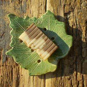 Szappantartó levél mintával. - otthon & életmód - fürdőszoba - szappantartó - Meska.hu