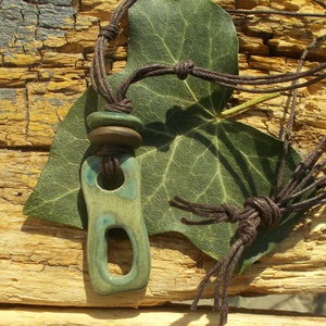 Türkiz-barna nyaklánc - ékszer - nyaklánc - medálos nyaklánc - Meska.hu