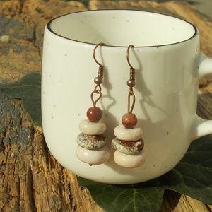 Kerámia fülbevaló, Ékszer, Fülbevaló, Lógó fülbevaló, Ékszerkészítés, Kerámia, MESKA