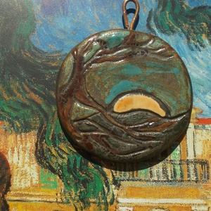 Lemenő nap, MEDÁL, Ékszer, Nyaklánc, Medál, Ékszerkészítés, Kerámia, MESKA