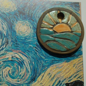 Felkelő nap, MEDÁL, Ékszer, Nyaklánc, Medál, Ékszerkészítés, Kerámia, MESKA