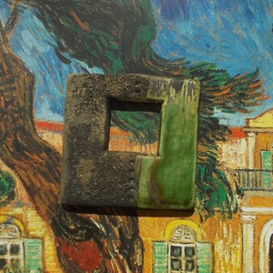 Zöld ,barna , MEDÁL, Ékszer, Nyaklánc, Medál, Ékszerkészítés, Kerámia, MESKA