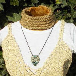 Kék nyaklánc, Ékszer, Nyaklánc, Medálos nyaklánc, Ékszerkészítés, Kerámia, MESKA