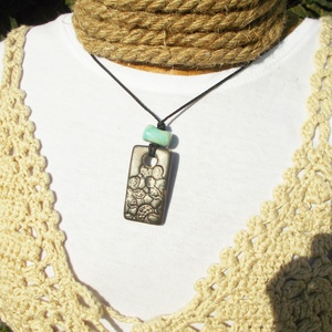 Zöld nyaklánc, Ékszer, Nyaklánc, Medálos nyaklánc, Ékszerkészítés, Kerámia, MESKA