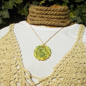 Virágos nyaklánc, Ékszer, Nyaklánc, Medálos nyaklánc, Ékszerkészítés, Kerámia, MESKA