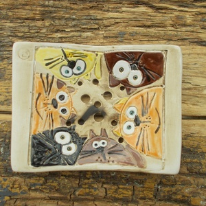 6 macsek :) - otthon & életmód - fürdőszoba - szappantartó - Meska.hu