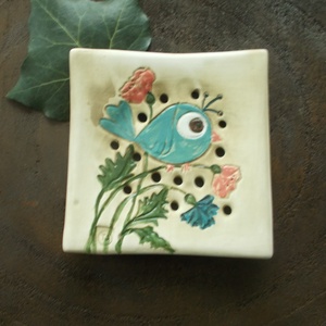 A Kék madár, Otthon & Életmód, Fürdőszoba, Szappantartó, Kerámia, MESKA