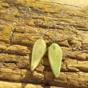 Antikolt zöld fülbevaló - ékszer - fülbevaló - lógó fülbevaló - Meska.hu