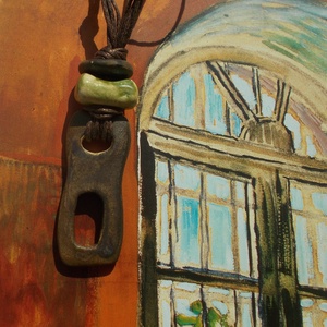 barna nyaklánc, Ékszer, Nyaklánc, Medálos nyaklánc, Ékszerkészítés, Kerámia, MESKA