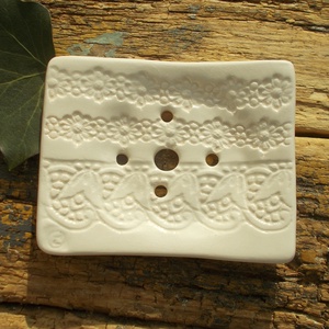 Fehér szappantartó, Otthon & Életmód, Fürdőszoba, Szappantartó, Kerámia, MESKA