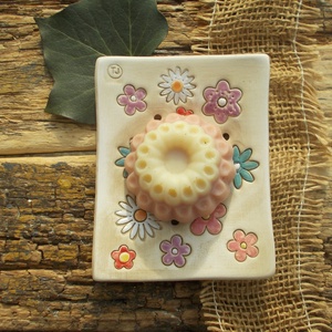 Virágos   szappantartó - otthon & életmód - fürdőszoba - szappantartó - Meska.hu