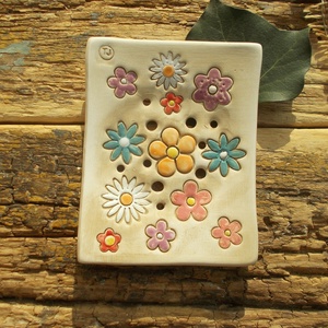 Virágos   szappantartó - otthon & életmód - fürdőszoba - szappantartó - Meska.hu