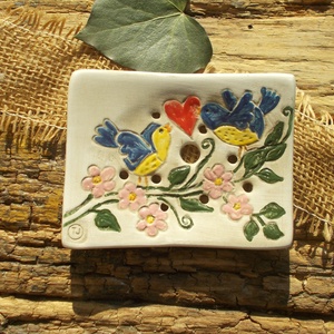 Madárkás szappantartó - Meska.hu